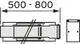 Teleskopverlängerung aus Aluminium für die Luft- und Abgasführung von Vaillant, mit einem schematischen Diagramm zur Montage und Abmessungen von 500 bis 800 mm.